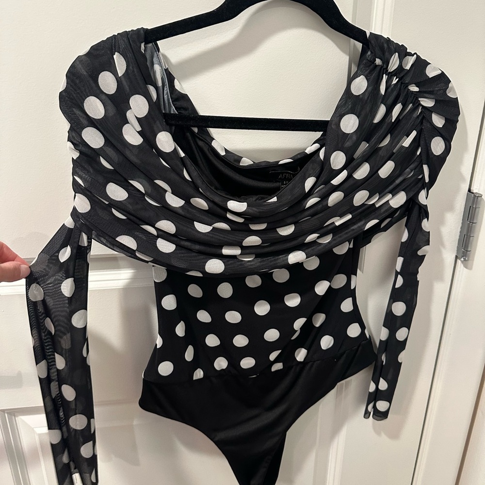 AFRM Black and White Polka Dot Kids Bodysuit